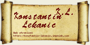 Konstantin Lekanić vizit kartica